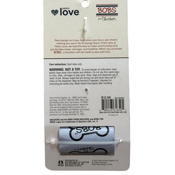 Petco Bobs For Sketchers Dog Waste Poop Bags Dispenser With Clip Walking 60 - Picture 2 of 3